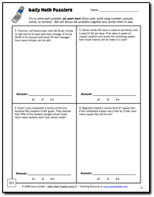 5th grade math problem solving